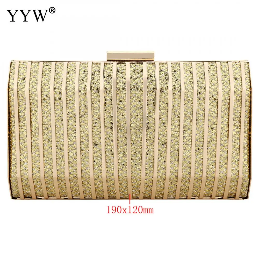Gold Crossbody Bag For Women Fashion Evening Party Clutch Bags Over Shoulder Purse Bolsa Feminina Zinc Alloy Sequin Clutch