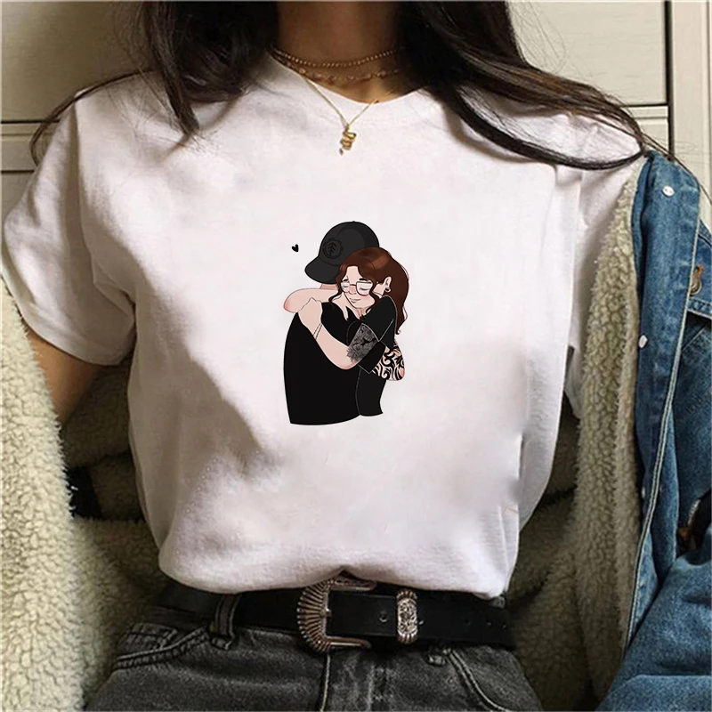 

T Shirt Love Graphic Print Casual Feminina Tees Korean Fashion Lady Female Woman T Shirts Aesthetic Women Short Sleeve