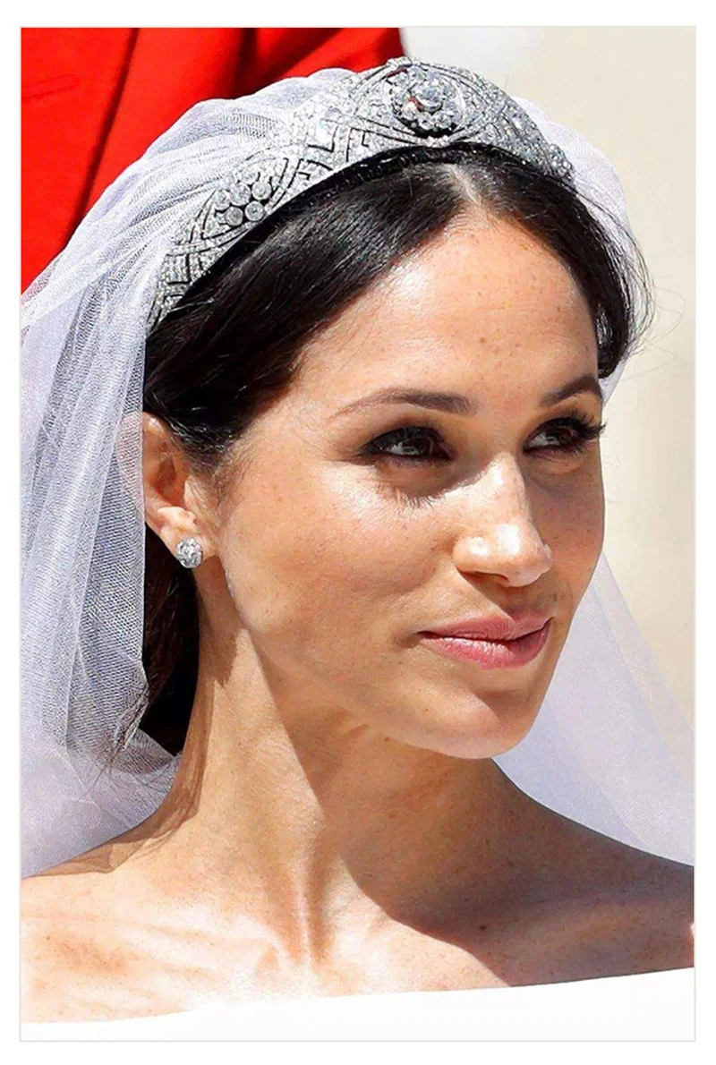 Ниушуйя тиара Меган Маркл принцесса брачная корона элегантная кубическая циркониевая головная убор для женщин свадебные аксессуары для волос.