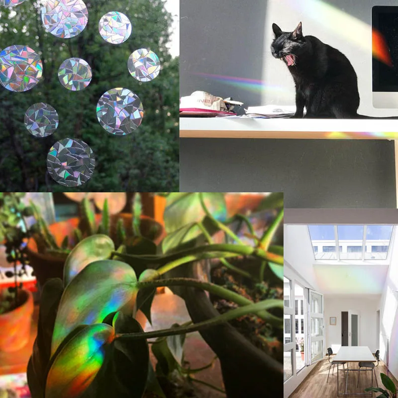 Радужная 3d-пленка для окон рефракционная зеркальная Настенная Наклейка Suncatcher