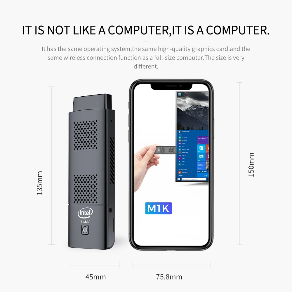 Мини-ПК четырехъядерный процессор Celeron J4125 6G/8G LPDDR4 128G/256G eMMC карманный компьютер 2