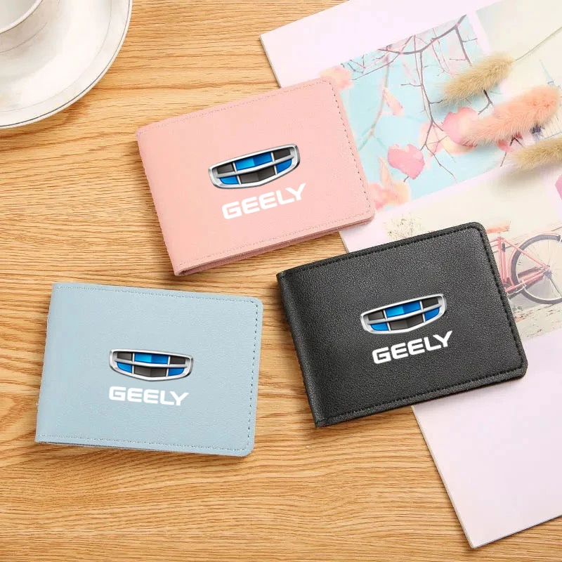 

For GEELY Driver License Holder Leather Cover For Car Driving Documents Business ID Pass Certificate Folder