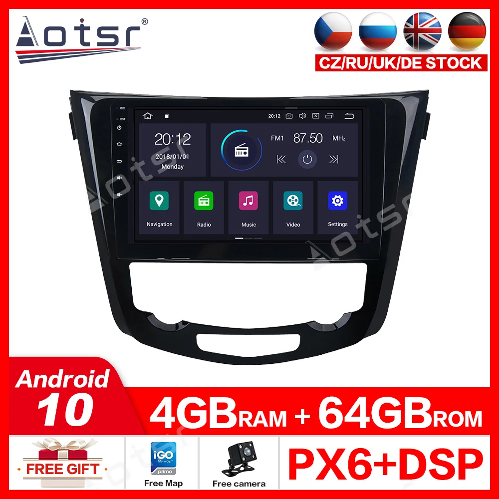 AOTSR 4G + 64 ГБ Android 10 0 Автомобильный GPS для Nissan X Trail Qashqai 2013 2017 автомобильные