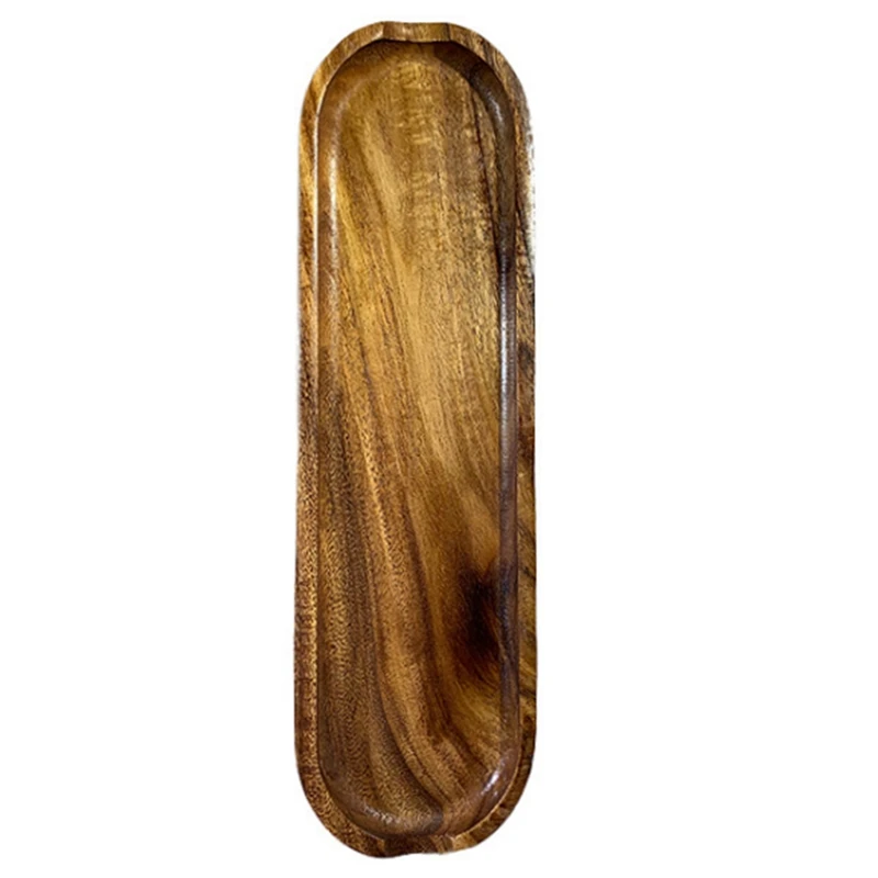 Тик прямоугольная деревянная тарелка маленькое акации лист фрукты для закуски