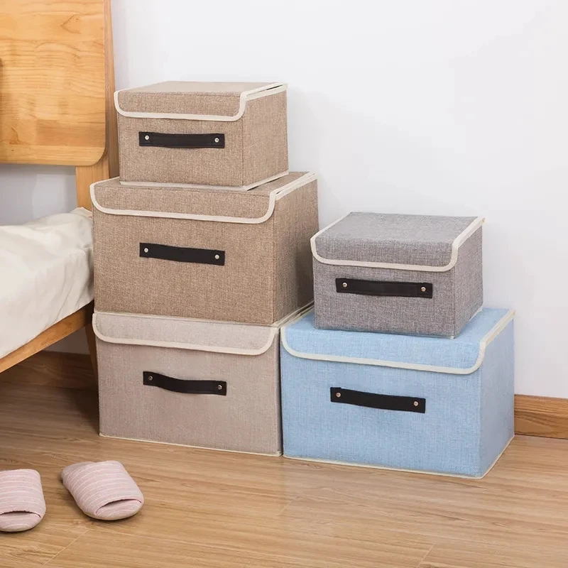 

Cotton Linen Folding Storage Box Socks Bra Underwear Storage Box Dust-proof Moisture-proof Durable Small Snack Small Toy Storage
