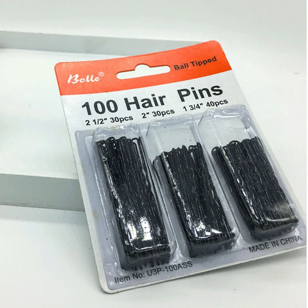 

100 PCS Hair Clips Wedding Alloy Jewelry Hair Bobby Pins Barrette Hairpins Hair Accessories Black Side Folder Styling Tools
