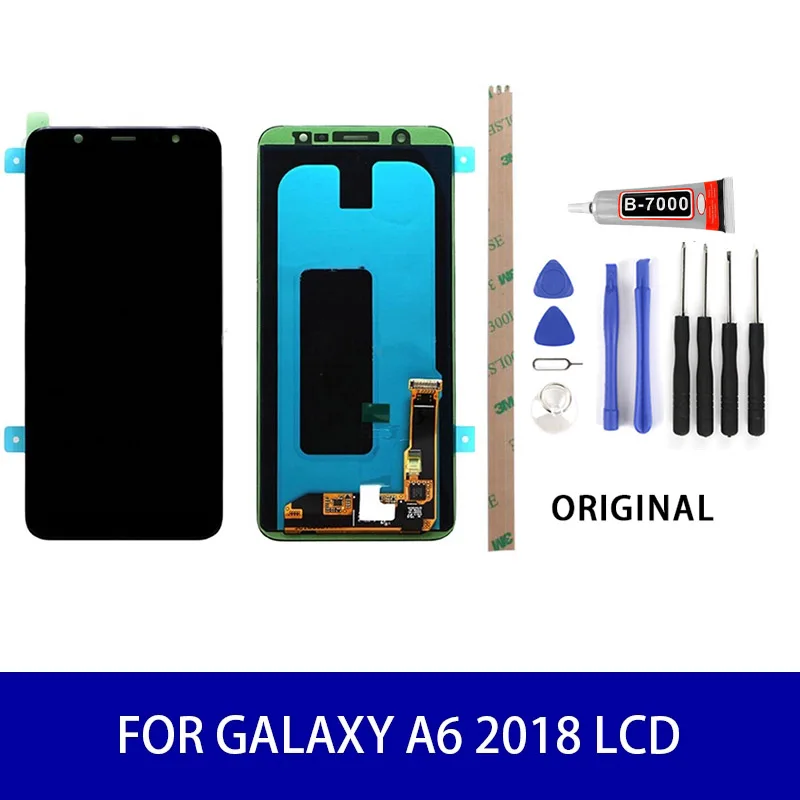 ЖК дисплей Super Amoled для Samsung Galaxy A6 2018 A600 A600F сенсорный экран с дигитайзером в сборе