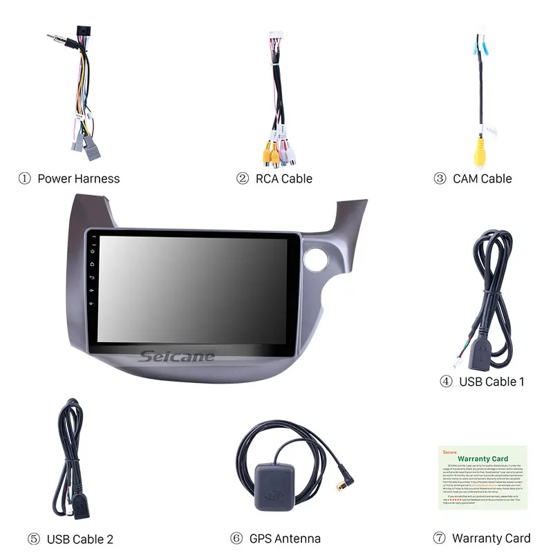 Автомагнитола Seicane 2DIN GPS навигация для HONDA FIT JAZZ 2007 2008 2209 2010 2011 2016 RHD Android 10 0 1 дюйма Wi