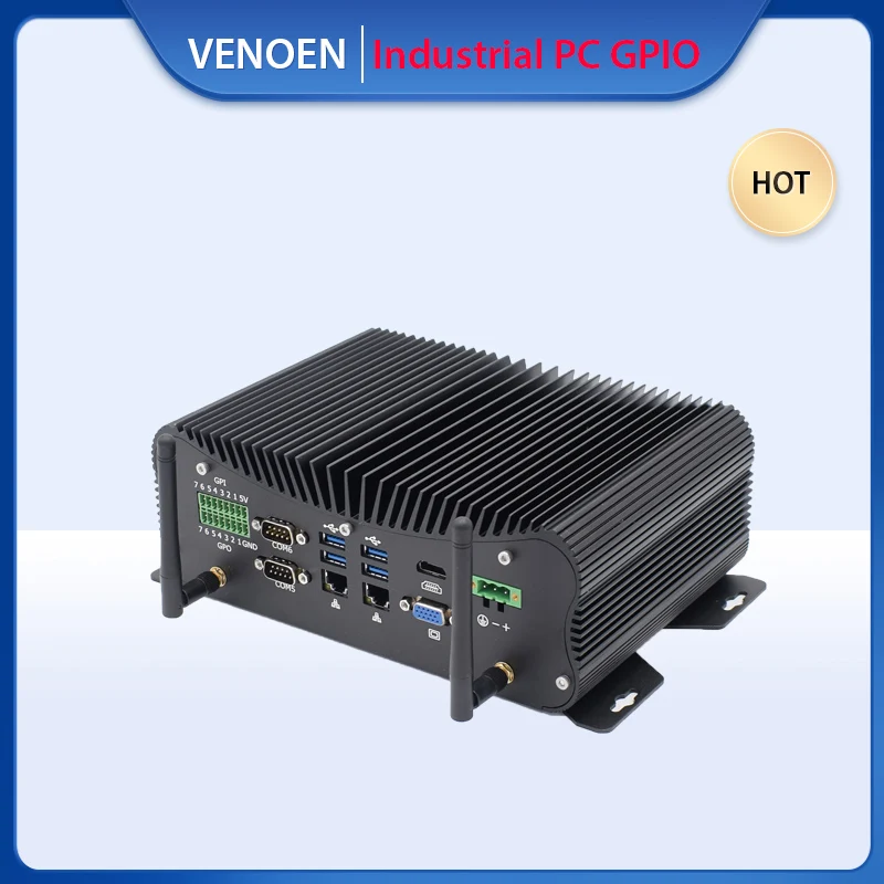 Günstig Breite Spannung 36V Intel Core I5 10210u I7 10510U Industrielle Mini PC Mit GPIO LPT 7*24 Stunden Linux Computer 8565u WiFi 4G SIM AC