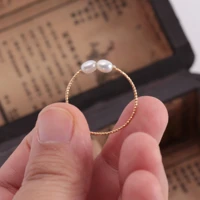 natural white rice grains pearl ring 18k 9 10 jewelry fashion party gift accessories women