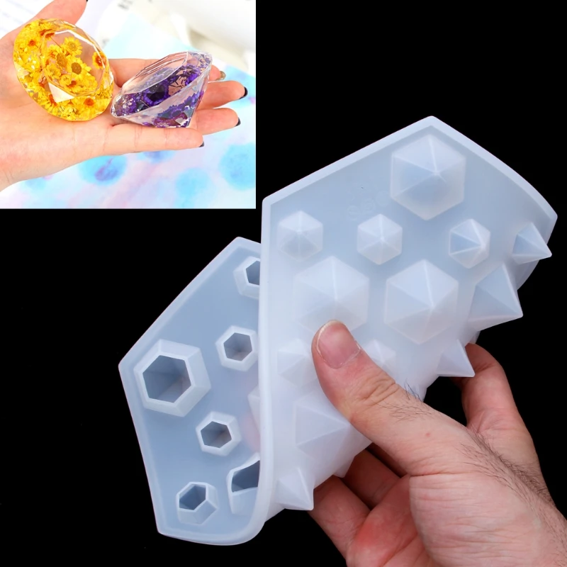 

Diamond Gem Ice Cube Tray Mould Clear Mold Silicone DIY Maker Freeze Handmade