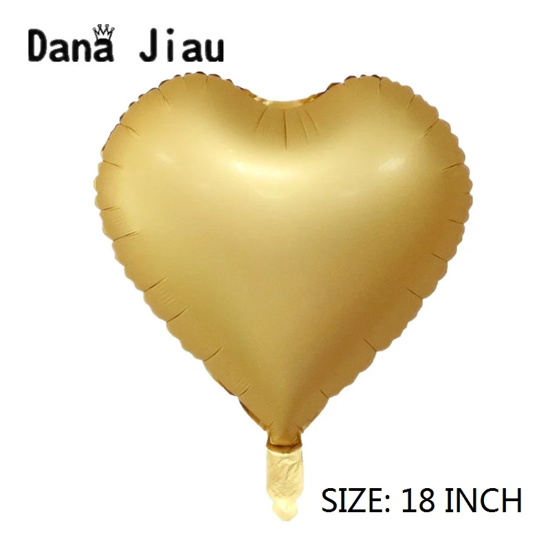 Danajiau новый металлический Цветной 18 дюймов heart из фольги гелиевые шары с днем