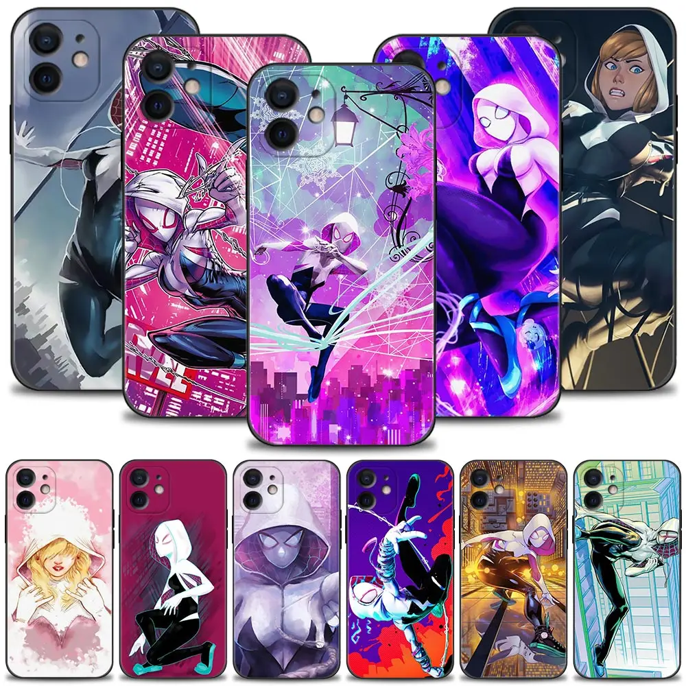 

Phone Case For Apple iPhone 13 12 11 Pro Max 13 12 Mini XS Max XR X 7 8 Plus 6 6S SE 2020 Cover Marvel Spider Gwen