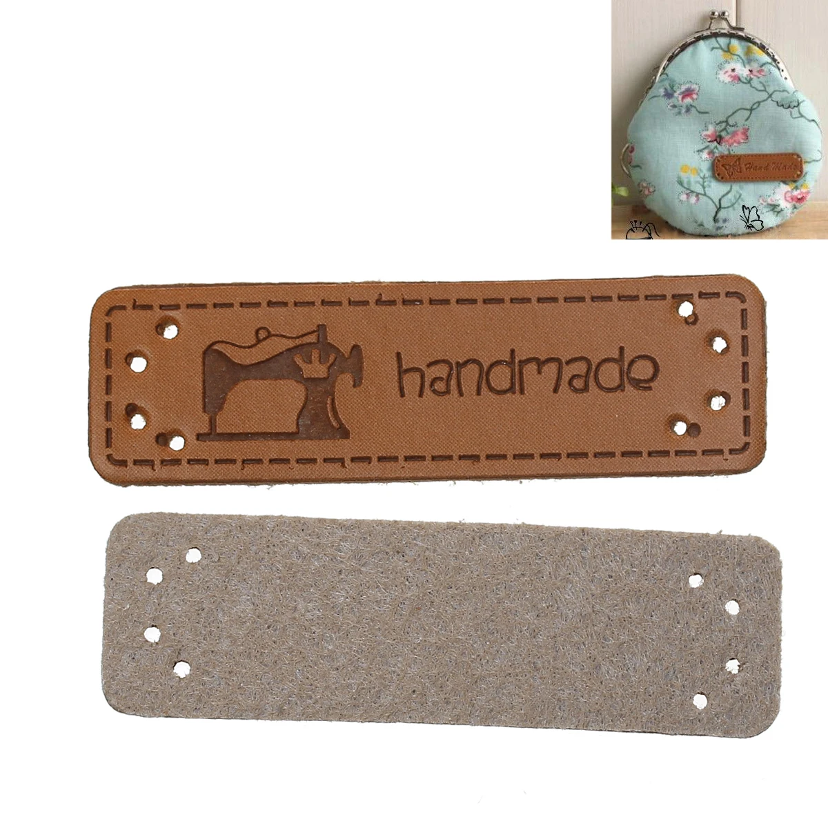 10 шт. из искусственной кожи этикетка Прямоугольный светильник коричневый