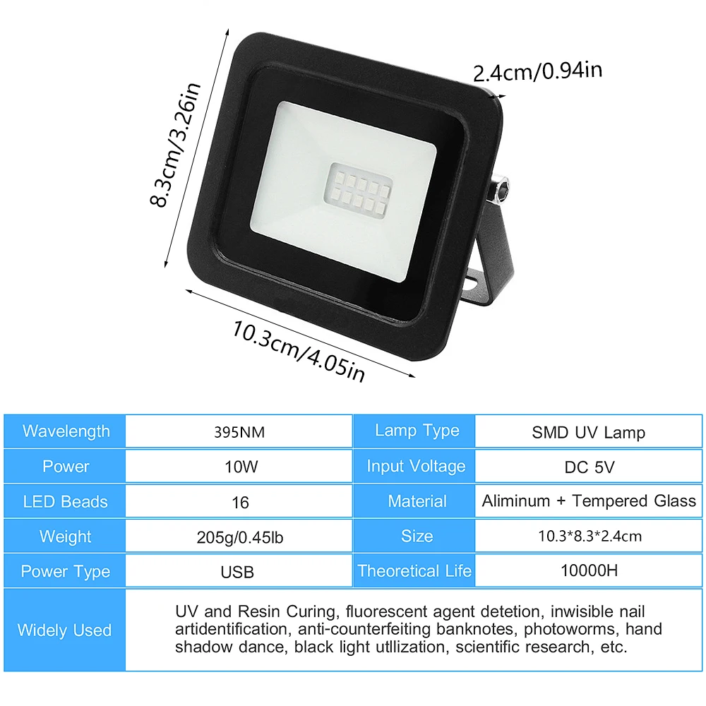 УФ-светодиодсветодиодный лампа для отверждения смолы 10 Вт SLA 3D-принтера/DLP