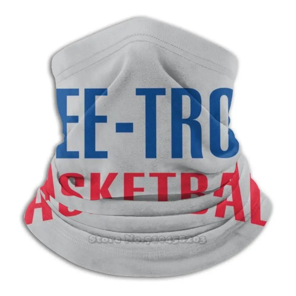 

Detroit Basketball-Basketball Design Microfiber Neck Warmer Bandana Scarf Face Mask Basketball Slogan Motto Cheer Cry Sport
