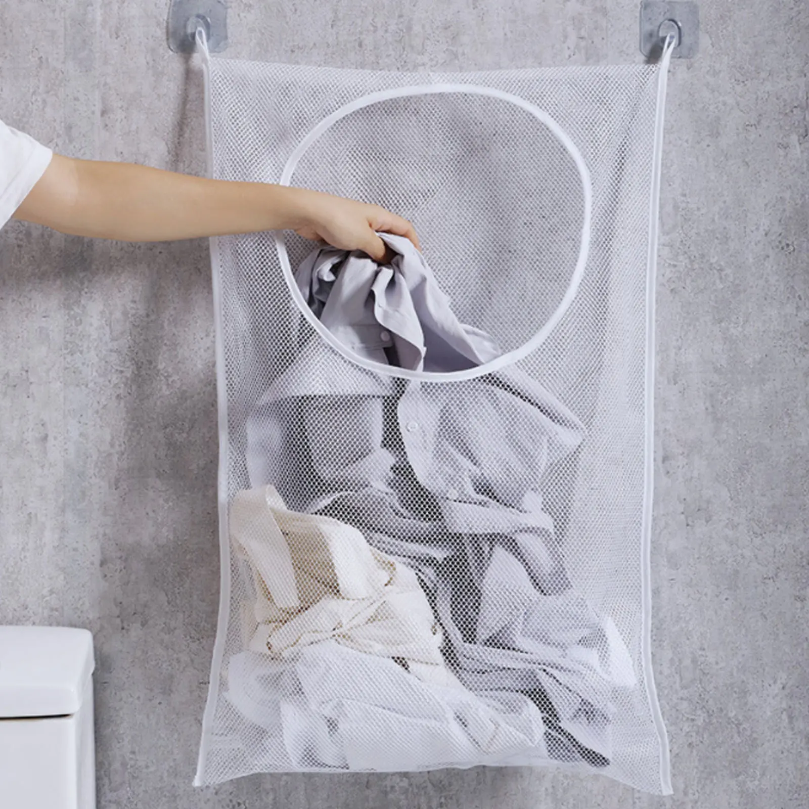 

Multi-function Space Saving Hanging Mesh Bags Clothes Organizer Bedroom Clothes Storage Bag Bathroom Toiletry Travel Accessories