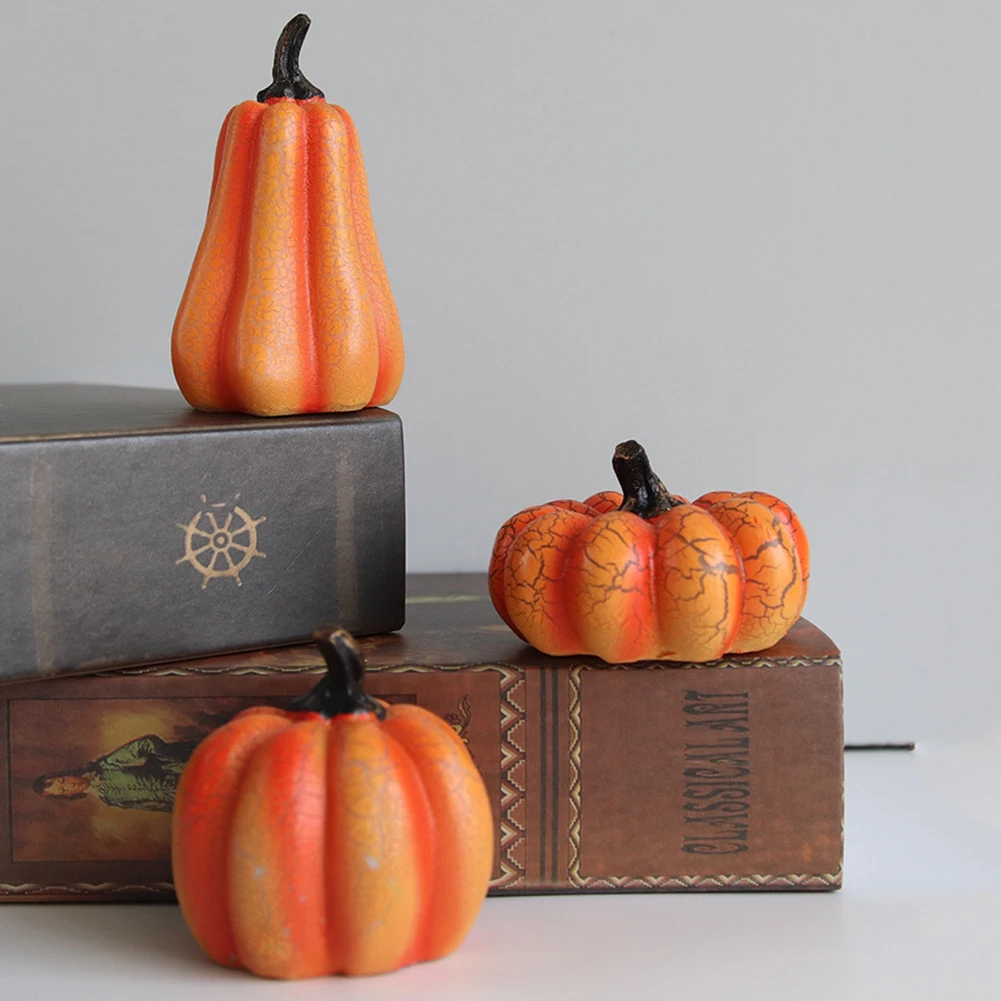 

Halloween Pumpkin Lamp Simulation Pumpkin LED Light Creative Lantern Candle Resin Light Ornaments Toy Halloween Decoration