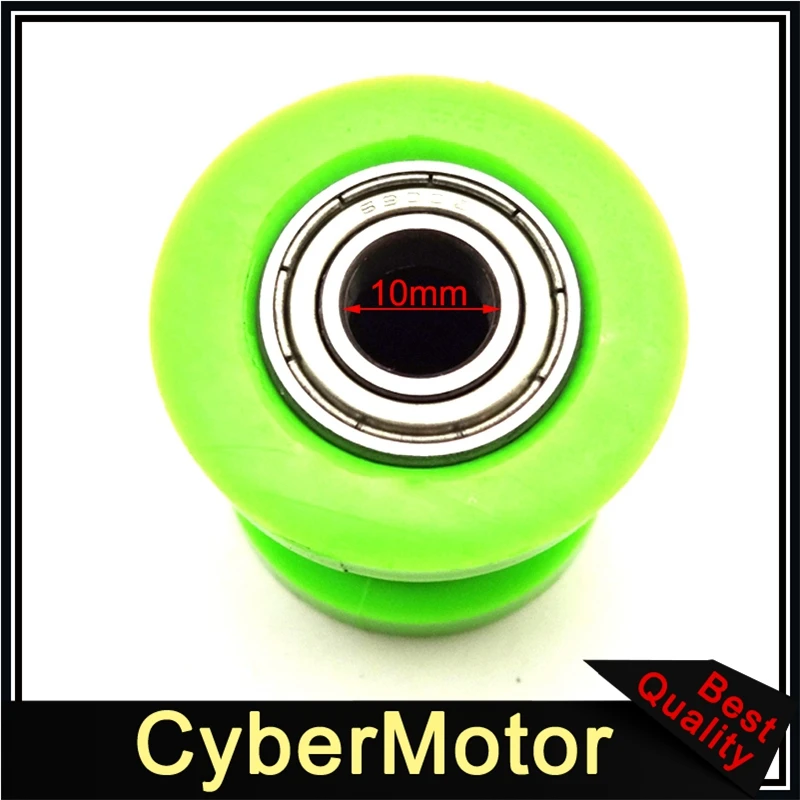 Зеленая натяжитель шкива 10 мм направляющий ролик цепи для CRF XR 50 KLX110 SSR Thumpstar TTR DHZ SDG
