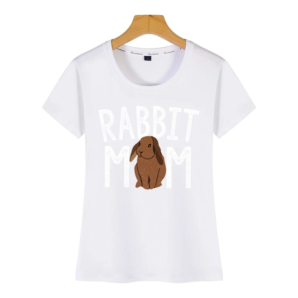 Tops T Shirt Women rabbit mom bunny lovers animal pet owners mama Funny Inscriptions Print Female Tshirt | Женская одежда
