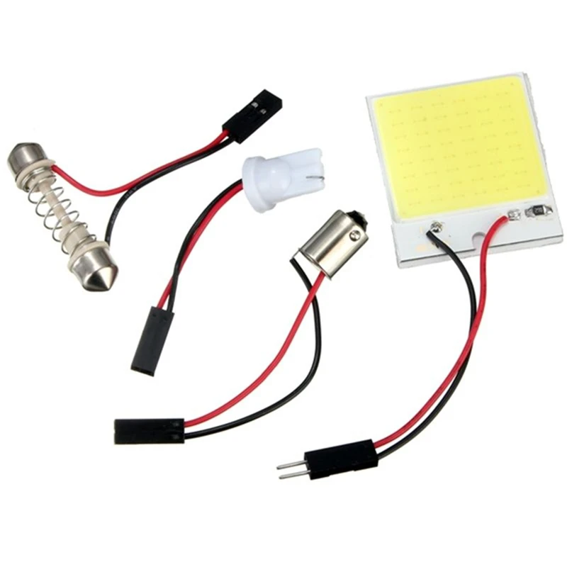 

Panel Lights Lamp 4W 12V White 48 SMD Cob LED T10 BA9S Car Interior Dome