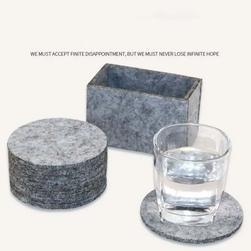 Новинка 10 шт./компл. круглая войлочная подставка под чашку коврик с ящиком для