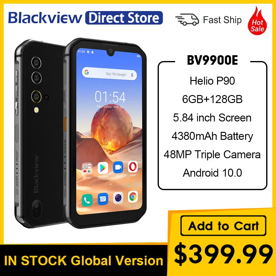 Blackview BV9900E Helio P90 прочный смартфон 6 ГБ ОЗУ 128 Гб ПЗУ IP68 Водонепроницаемый 4380 мАч 48MP