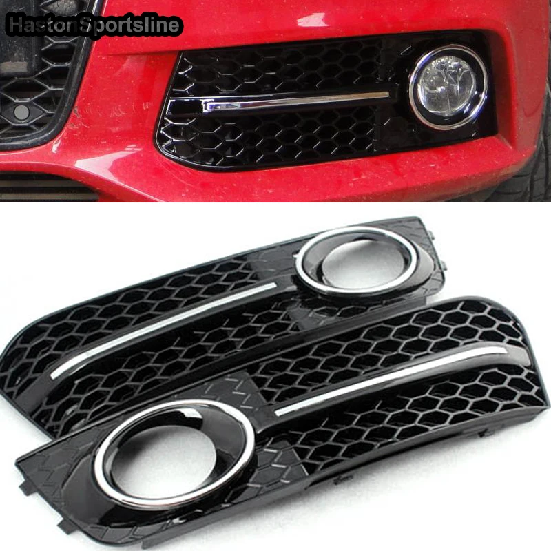 Накладка на переднюю противотуманную фару A4 Honeycomb для Audi A4 B8 Standard 2008-2012, аксессуары для стайлинга автомобиля Накладка на переднюю противотуманную фару A4 Honeycomb для Audi A4 B8 Standard 2008-2012, аксессуары для стайлинга автомобиля