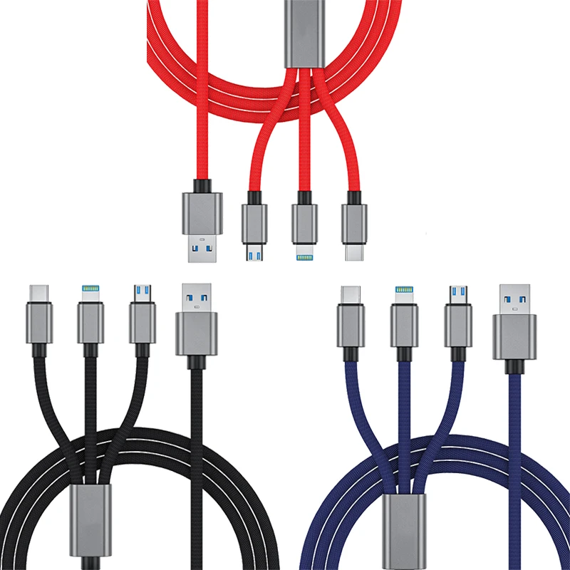 

3-in-1 Fast Charging Data Cable for iphone/ Android/ Type-C 1.1M Stable Transmission Charging Cables Widely Compatible Data Line