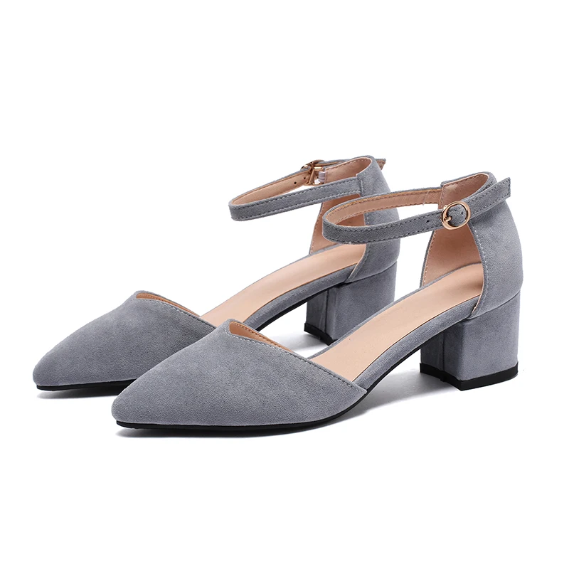 

Большие размеры 9, 10, 11, 12, 13, босоножки на высоком каблуке Женская обувь женские летние однотонные сандалии с острым носком и пряжкой