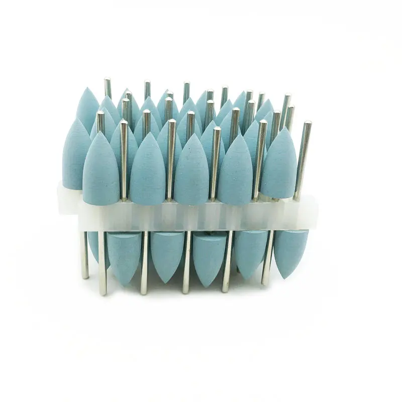 

50pcs 2.35mm Dental Polisher Silicone Rubber Polishing Drill Bits for Oral Intial Resin Base Hidden Denture Burs