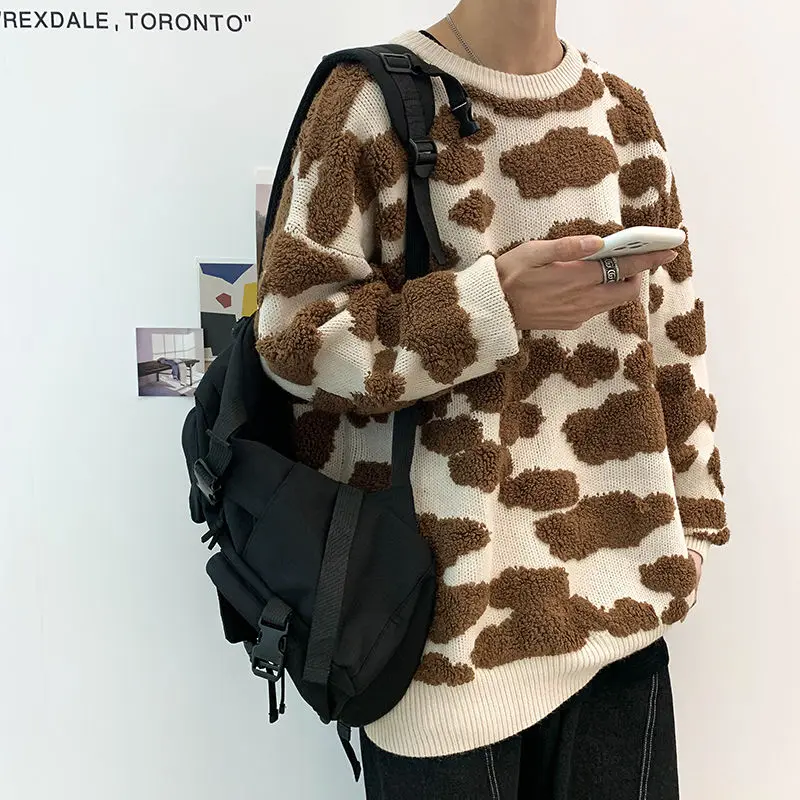 

2020 Autumn Winter Young Men's 3-color Three-dimensional Clouds Street Leisure Fashion Versatile Pullover Long Sleeve Sweater
