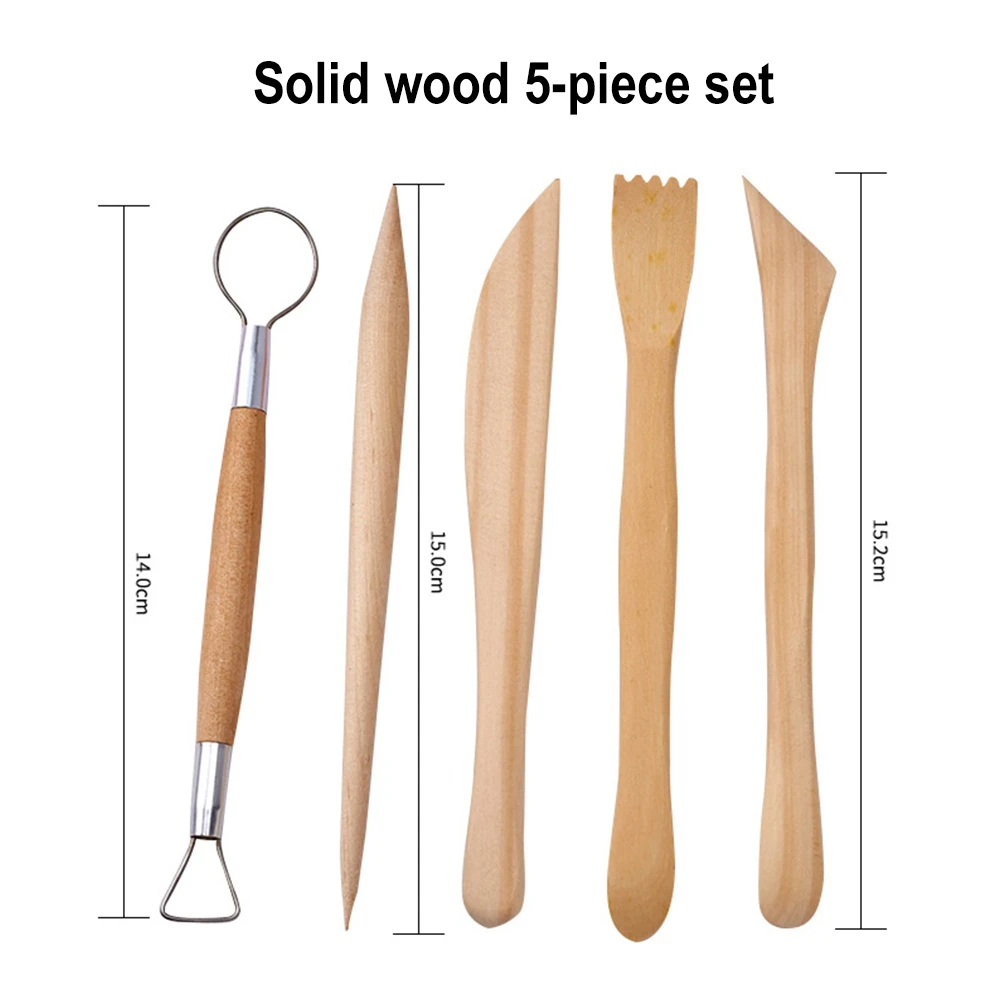 

54PCS Ceramic Clay Tools Set Polymer Clay Tools Pottery Tools Set Wooden Modeling Wax Carving Sculpting Cleaning Tool Sculpture