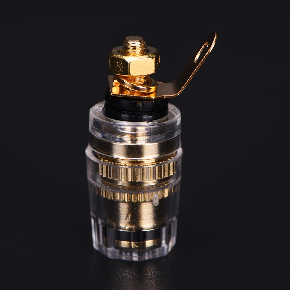 

2Pcs Amplifier Speaker Terminal Binding Post Connector Crystal Terminals Connector For 4mm Banana Plug Jack