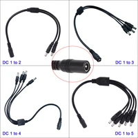 1pcs cctv security camera 1 dc female to 2345 male plug power cord adapter connector cable splitter for led strip lights
