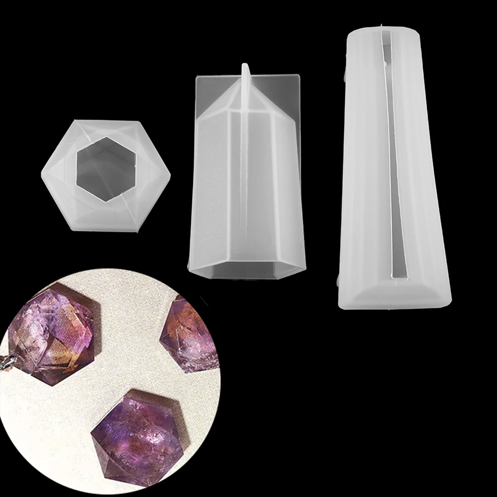 

3 Style Charm Pendant Crystal Casting Silicone Mould UV Epoxy Resin Molds Tools for DIY Jewelry Silicone Findings Accessories