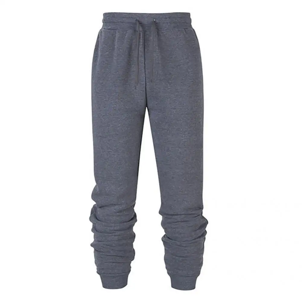 

Thicken Autumn Winter Solid Color Straight Men Sports Trousers for Fitness
