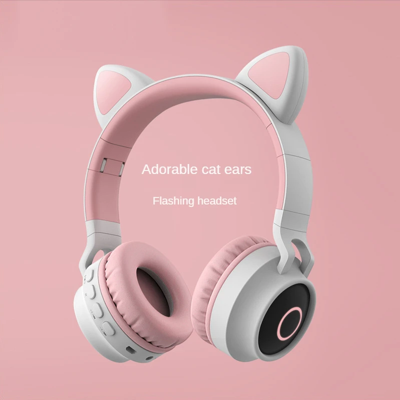 

Новая Милая гарнитура с кошачьими ушками, беспроводная мультяшная Bluetooth-гарнитура, гарнитура с активным шумоподавлением, беспроводная гарн...