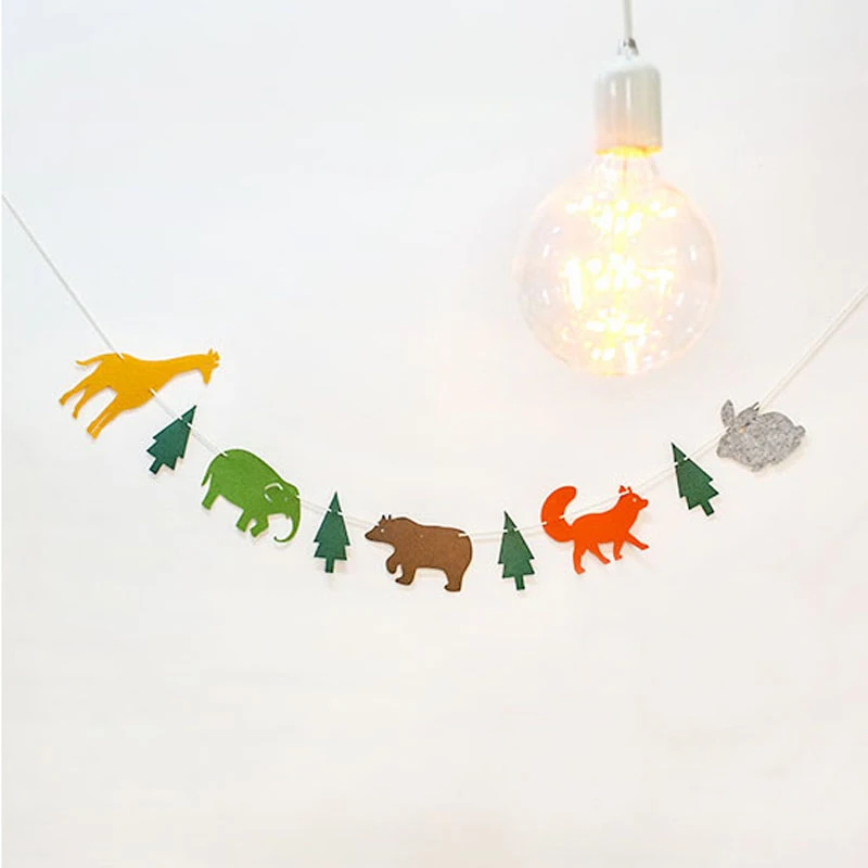 Баннер с животными сафари джунгли праздничная гирлянда мультяшное украшение для