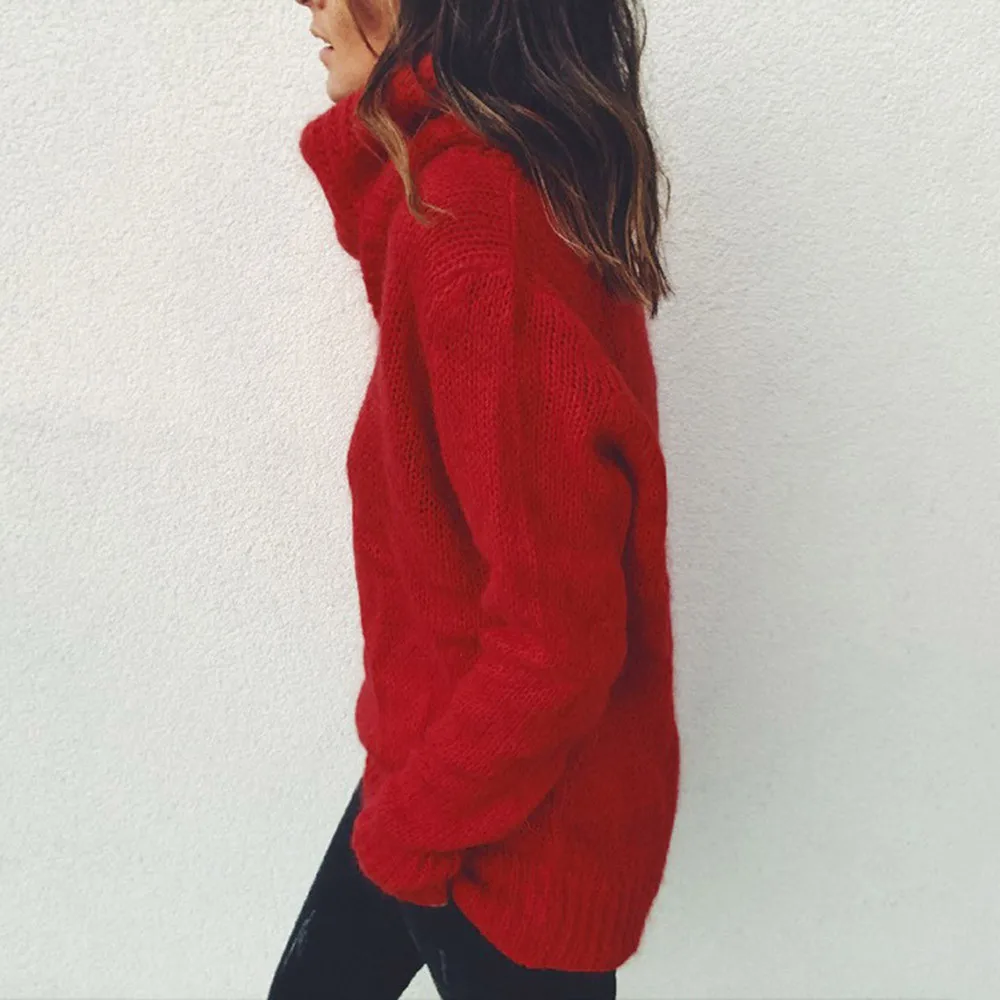 Turtleneck Women Sweater Solid Long Sleeve Winter Clothes Knitted Jumper Pullover Top Blouse Pull Femme Fashion 2019 | Женская одежда