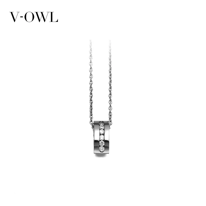 V Сова простое модное ожерелье из нержавеющей стали с украшением в виде