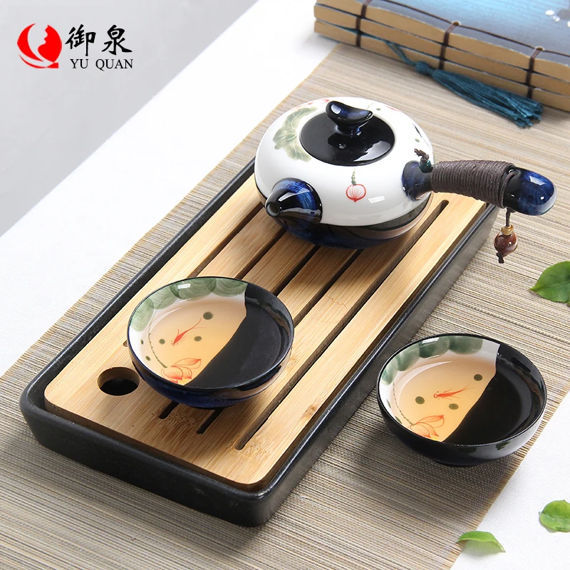 Juego De t&eacute; pintado De cer&aacute;mica china para viaje, tetera Vintage De porcelana para oficina, Jogo De Xicaras-1