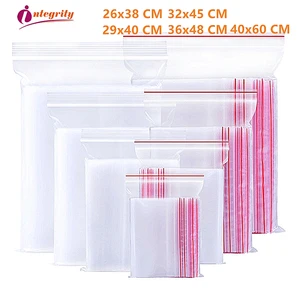 Прозрачные пакеты для хранения подарковпеченьяткани, Многоразовые прозрачные пакеты на молнии, пластиковые пакеты для упаковки, большие размеры
