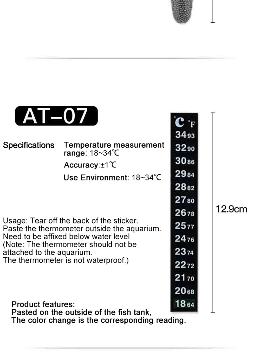 1Pcs Aquarium Fresh/Salt Fish Thermometer 3D Digital Electronic Temperature Measurement Fish Tank Temp Meter E2shopping