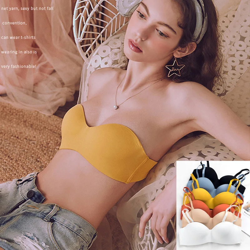 

Women's Bra Invisible Underwear Women Push up Plunge Strapless Bras Female Lingerie Sexy Seamless Bralette Convertible Straps