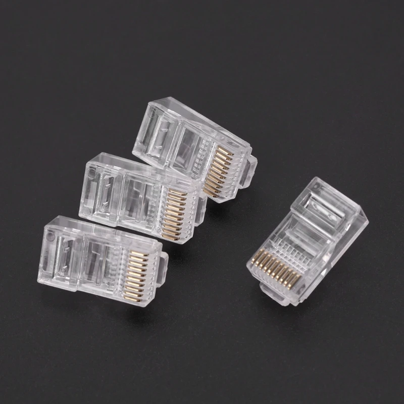 

50 Pcs/Pack Stranded 10P10C Network Cable Connector RJ48 Crystal Plug Modular Network Tool Kit