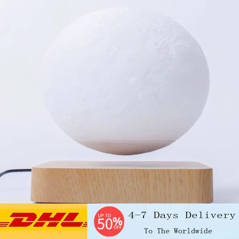 저렴한 3D 자기 부상 달 램프 크리에이티브 LED 야간 조명, 회전 플로팅 램프 홈 장식 휴일 DIY 패션 선물