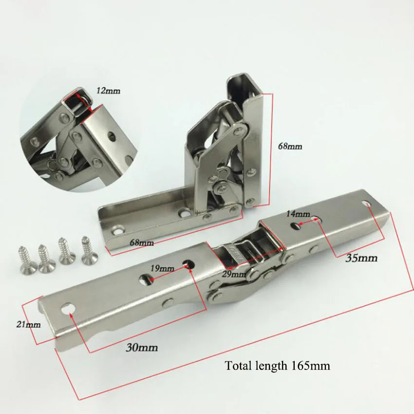 

1Pc 90/180 Degree Spring Folding Furniture Hinge Hole-free Hinge Foldable Desk Chair Bridge Hinges Hardware Accessories Parts