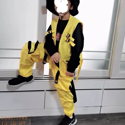 Children'S Jazz Dance Costumes Boys Street Dance Set Hip Hop Clothing For Girls Hiphop Pocket Set Ballroom Stage Outfits DQS306