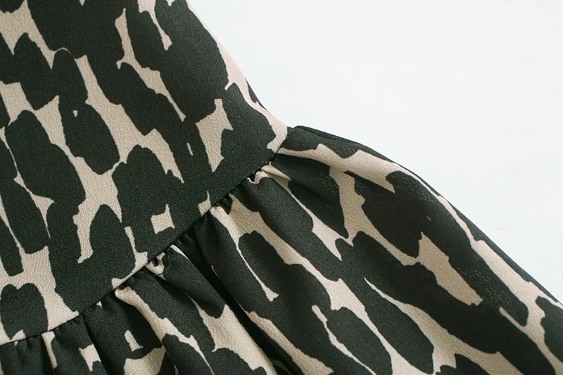 Мини платье 2019 новая мода v образный вырез длинный рукав леопард оборки принт